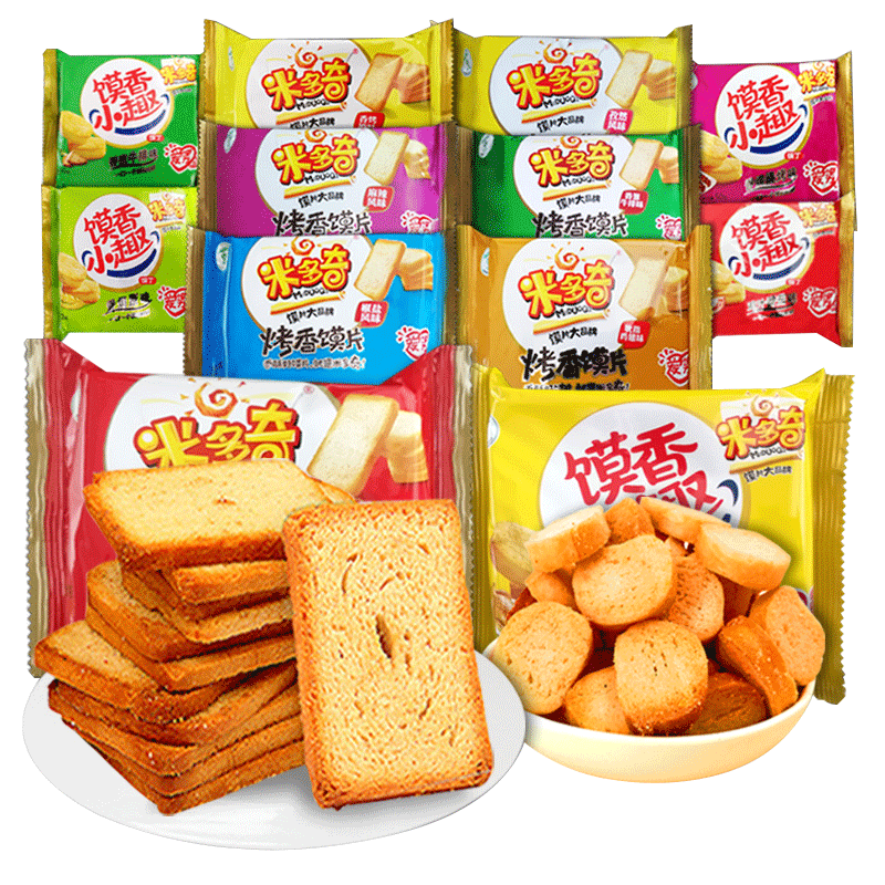 米多奇烤香饃片 健康美味，一箱盡享休閑早餐與年貨零食
